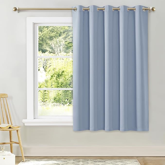 NICETOWN Bedroom Window Blackout Curtain Panel, Vintage Blue, 1 Panel, 70 x 63 by NICETOWN