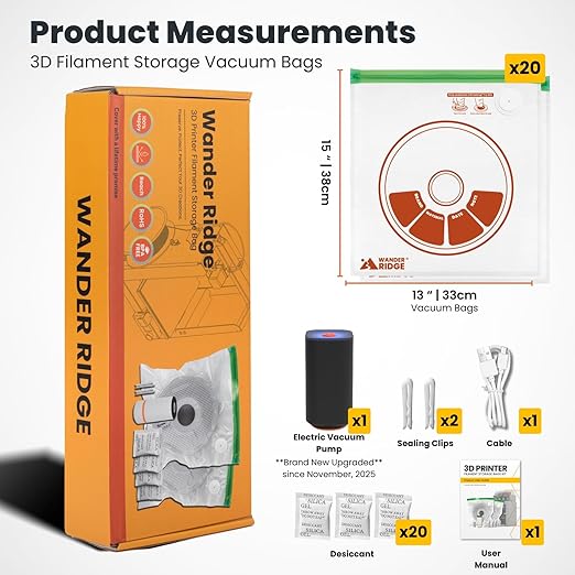 3D Printer Filament Storage Bags Vacuum Storage Bags Kit 3D Printer Accessories - Image 4