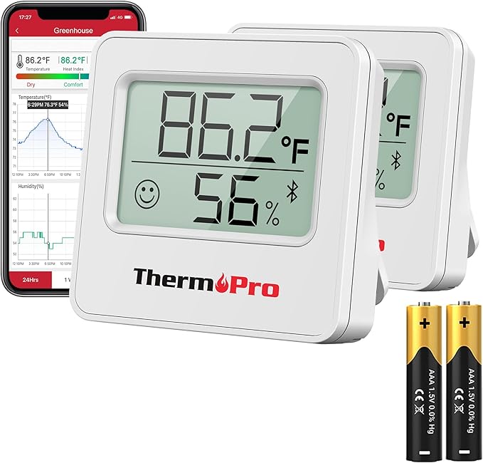 ThermoPro TP357 Digital Hygrometer Indoor Thermometer of 260FT, Room Humidity by ThermoPro