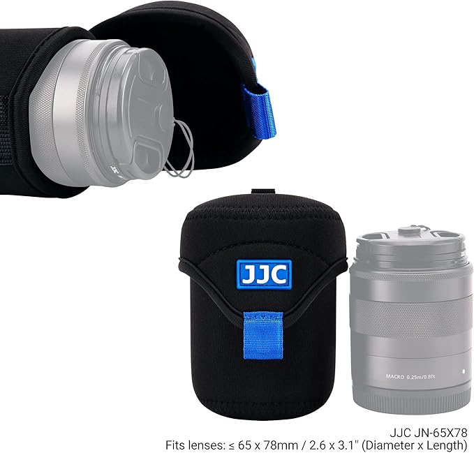 JJC Water Resistant Neoprene Camera Lens Pouch Case, Fold-Over Lens Bag - Image 2