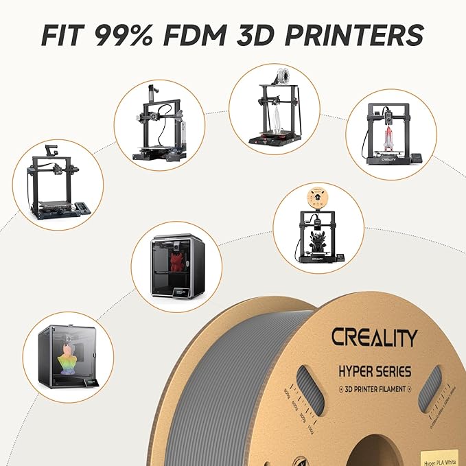 Creality Hyper PLA Filament 1.75mm Grey & Grey 2KG, 30-600mm/s Rapid High Speed - Image 5