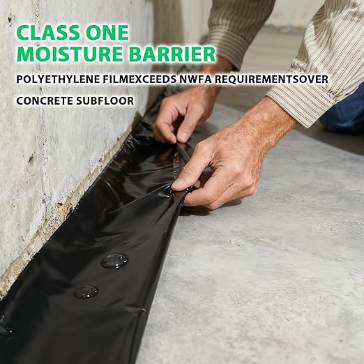 6 Mil 360 sq. ft. Black Moisture Barricade Underlayment Polyethylene Film Roll - Image 7