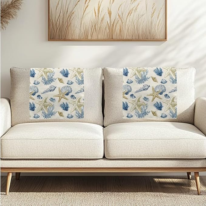 Beach Starfish Seashell Cover for Recliner Non-Slip Peach Flower Furniture - Image 7