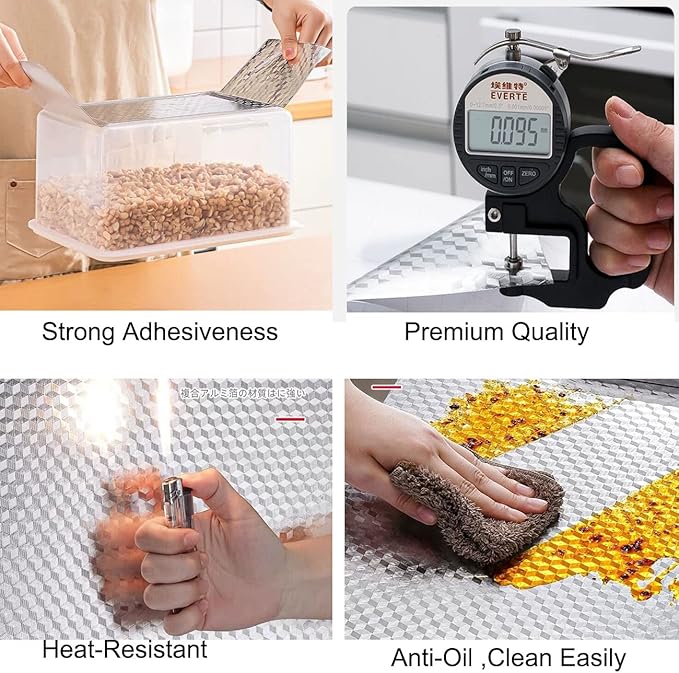 Kitchen Wallpaper Oil Proof Sticker Aluminum Foil Backsplash Self-Adhesive - Image 2