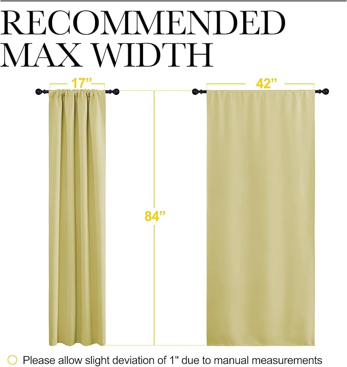 NICETOWN Blackout Curtains for Living Curtains, Paler Yellow, 2 Panels - Image 5