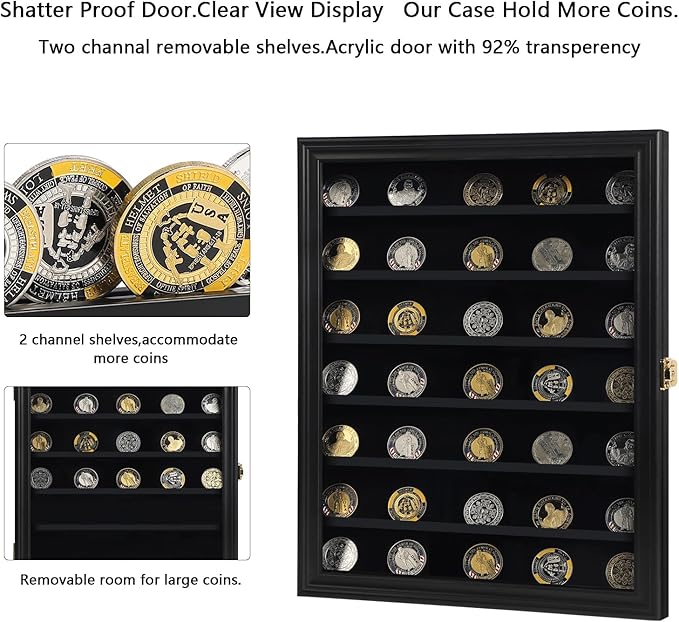 Jinchuan Military Challenge Coin Display Case Lockable Cabinet Rack Holder - Image 3