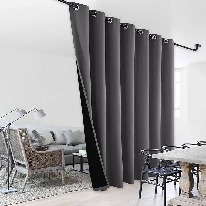NICETOWN Sound Reducing Room Divider Curtains, Total Shade Patio Door Curtain by NICETOWN