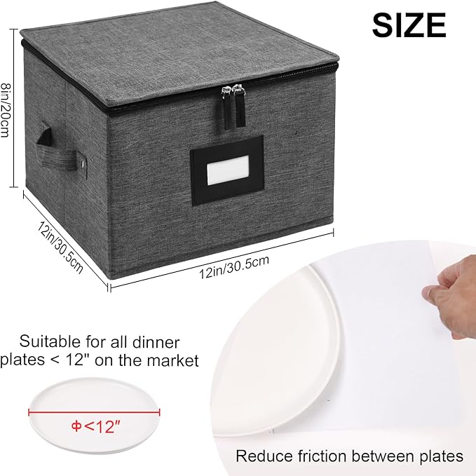 Mayniu China Storage Containers Hard Shell, Stackable Dinnerware Storage - Image 4