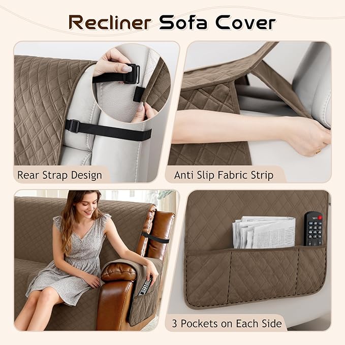 Arfntevss Waterproof Recliner Sectional Couch Covers - Image 4
