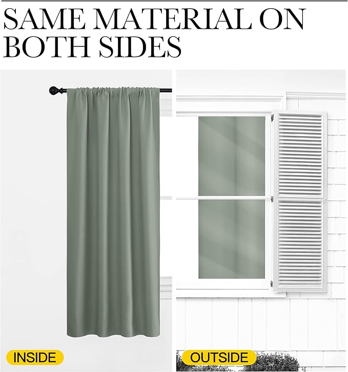 NICETOWN 2 Panels Blackout Curtains, Rod Pocket Thermal Insulated Drapes - Image 7