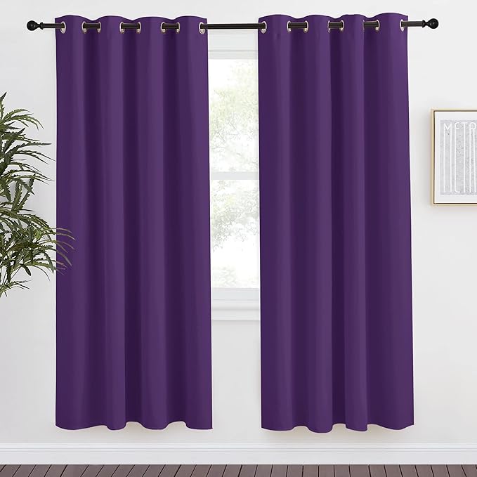 NICETOWN Blackout Window Curtain Short, 55W x 78L, Sold Individually, Royal by NICETOWN