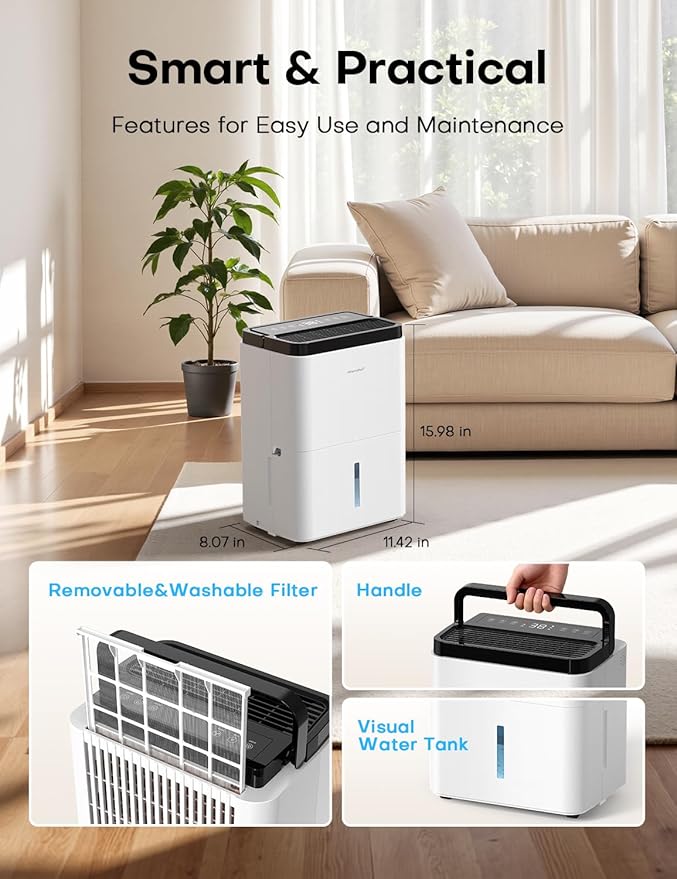 Dehumidifiers for Home Max 35 Pints, Compressor Dehumidifier - Image 7