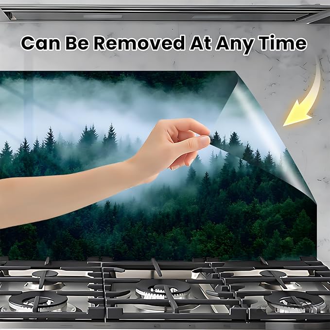 NYZE Kitchen Backsplash Stickers Waterproof Stove Backsplash Protector - Image 4