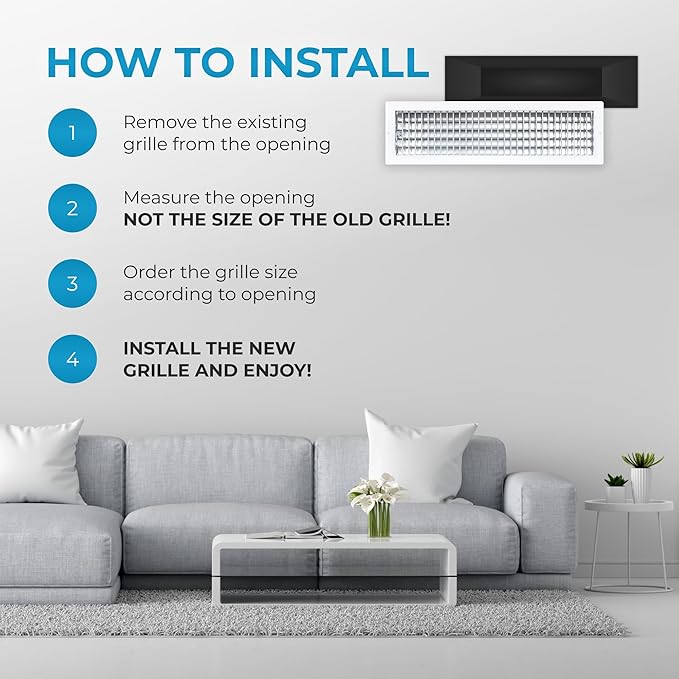 Aluminum 24 x 6 Air Vent Cover – Adjustable Grille - Image 6