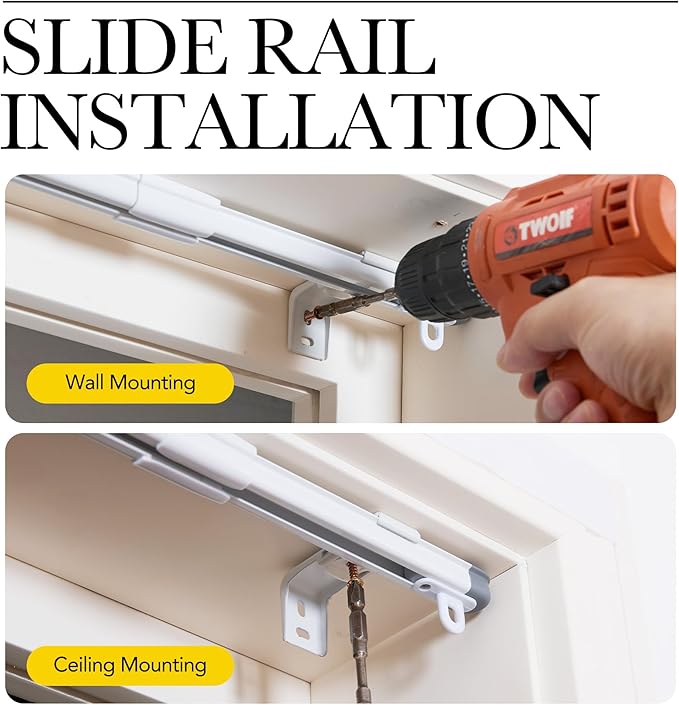 NICETOWN Sliding Door Curtain & Adjustable Ceiling Track Set, W100 xL96 Room - Image 7