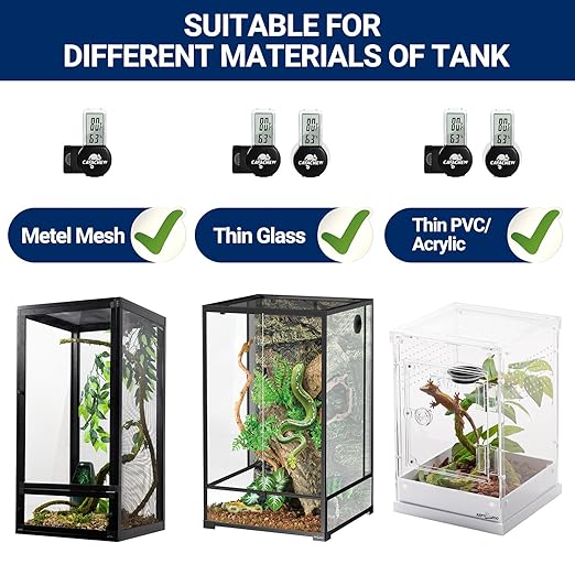 Magnetic Reptile Thermometer and Humidity Gauge, Digital Tank Thermometer - Image 5