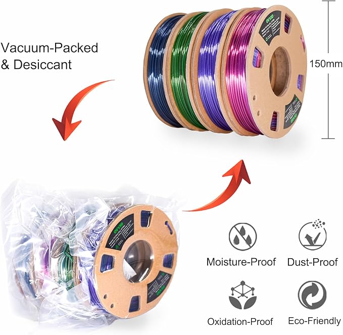 OVV3D Rainbow PLA Filament Bundle 3D Printer Filament, Silk PLA Filament 1.75mm - Image 2