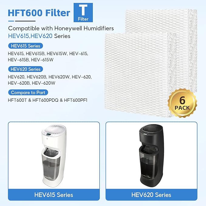 6-Pack HFT600 Humidifier Replacement Wicking Filter T - Image 2