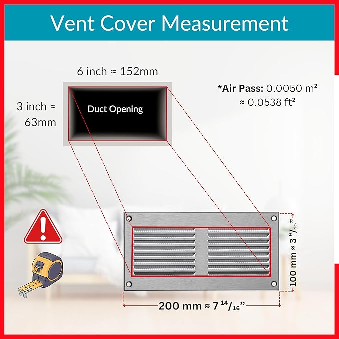 6x2 Vent Cover - HVAC Return Air Grille - Image 6