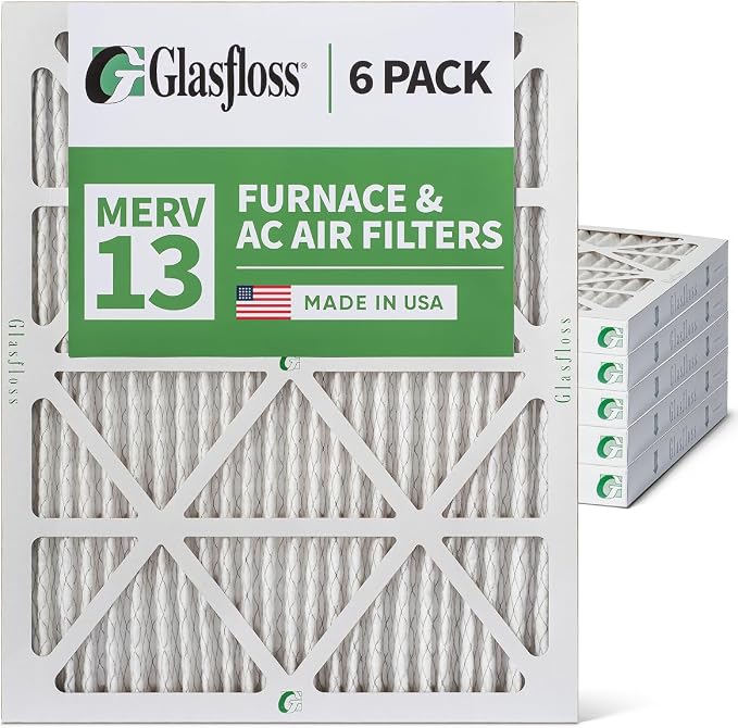 Glasfloss 20x25x2 MERV 13 AC & Furnace 2" Depth Air Filters. Box of 6. Actual - Image 6