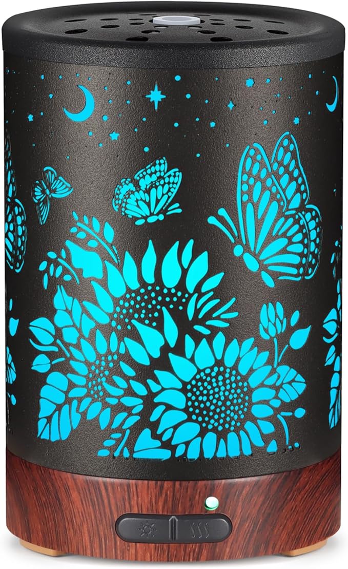 Essential Oil Diffuser- Aromatherapy Diffuser with7 Colors Light and Auto-Off by mocosa