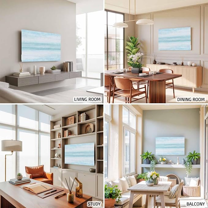 Modern Summer Light Blue Indoor TV Cover, Elastic TV Screen Protector Pastoral - Image 6