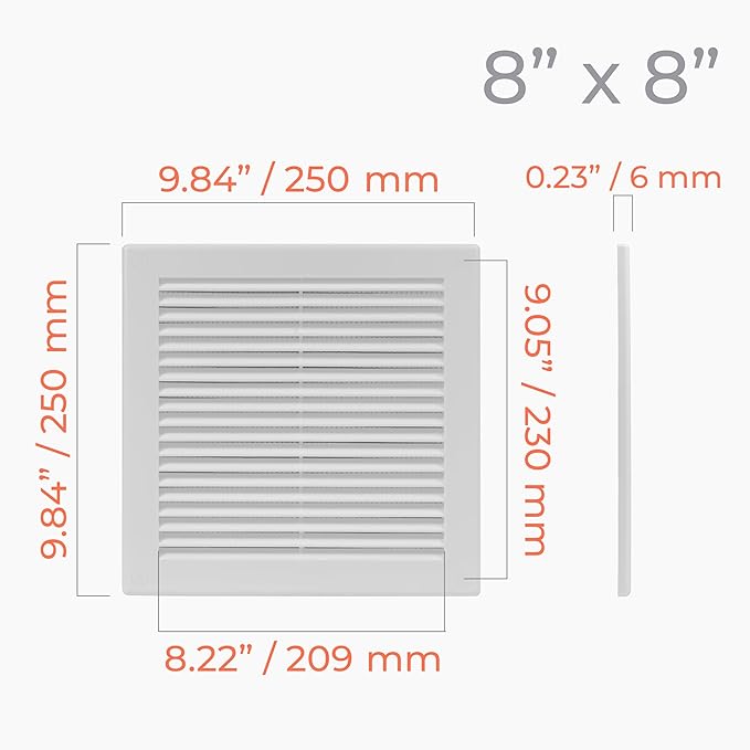 2-Pack 10" x 10" Square Air Vent Cover – White Plastic Vent Deflector - Image 4