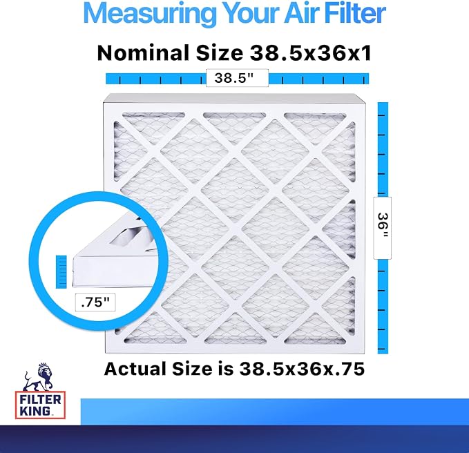 Filter King 38.5x36x1 Air Filter | 4-PACK | MERV 8 HVAC Pleated A/C Furnace - Image 2