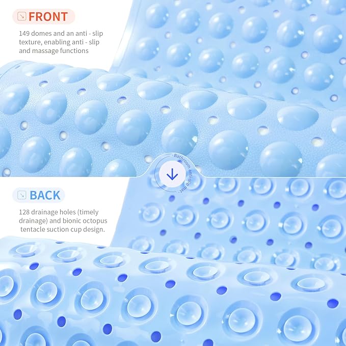 Anti-Slip Bathtub Shower mat, 27.5×14.5（Approximately 70×37cm） inch Soft - Image 2