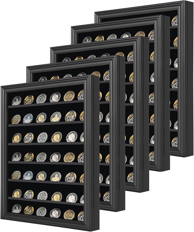 Jinchuan Military Challenge Coin Display Case 5 Pack Lockable Cabinet Rack by Jinchuan
