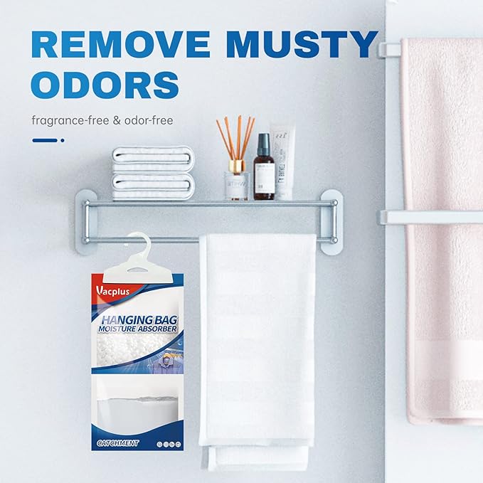 Vacplus Moisture Absorbers 30 Pack, Fragrance Free Hanging Humidity Packs - Image 7