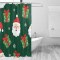 Snow Christmas Santa Green Shower Curtain Liner 72×72 inch by Unknown