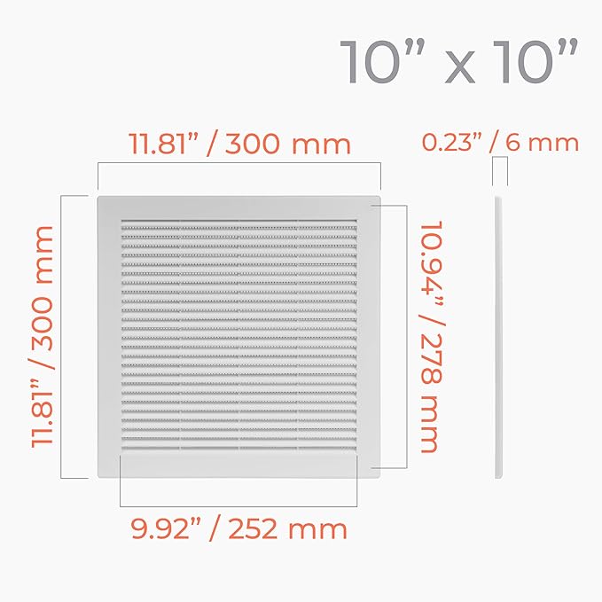 2-Pack 12" x 12" Square Air Vent Cover – White Plastic Vent Deflector - Image 4