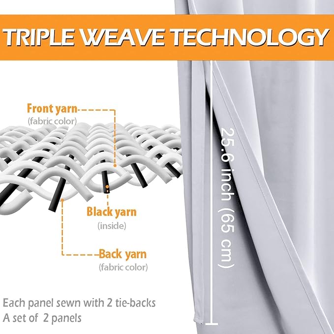 Hiasan Room Darkening Curtains for Bedroom, Noise Reducing, Energy Saving - Image 4