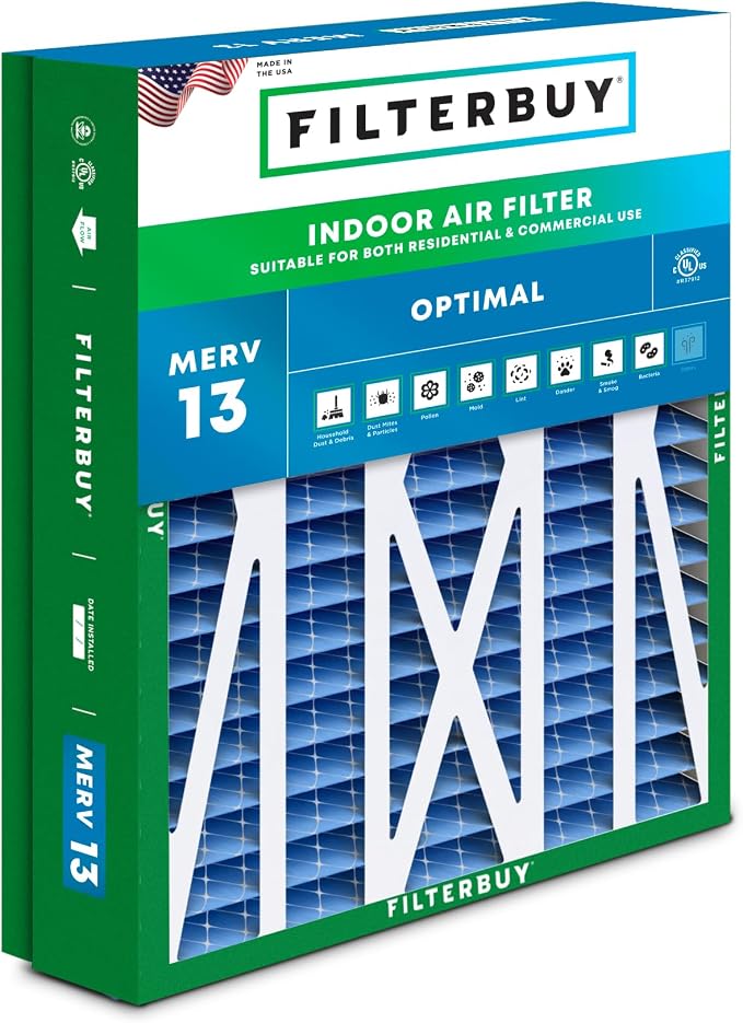 Filterbuy 21x23.5x5 Air Filter MERV 13 Optimal Smoke & Allergy Defense by Filterbuy