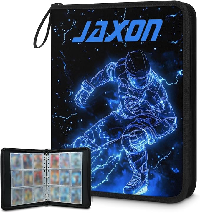 Custom Name Football Card Binder, Personalized Rugby 9 Pocket Trading Card by Joyousleap