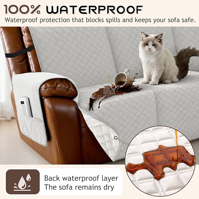 Arfntevss Waterproof Recliner Sectional Couch Covers - Image 2