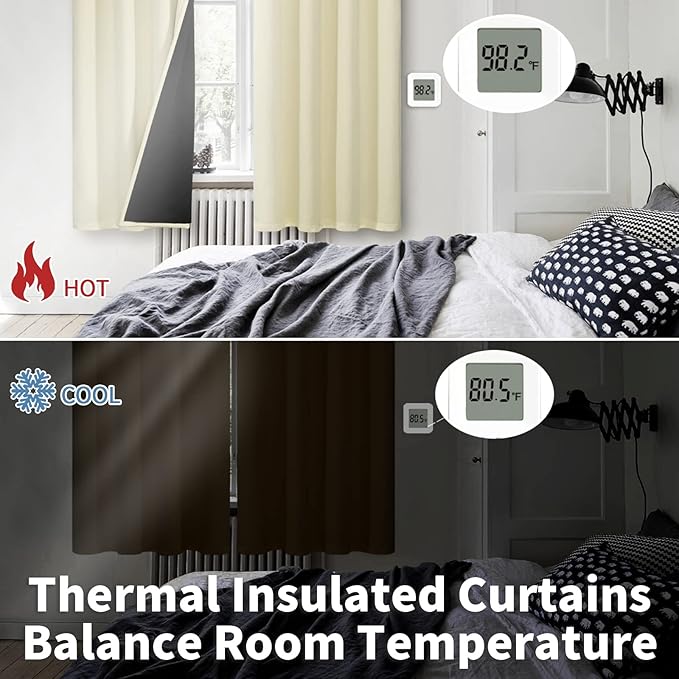 BGment Thermal Insulated 100% Blackout Curtains 69 Inch Length 2 Panels - Image 4