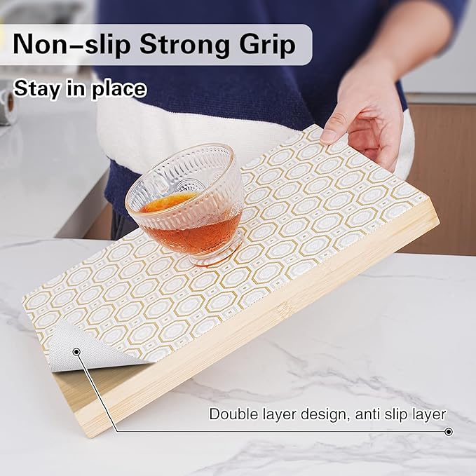 Drawer and Shelf Liner for Kitchen Cabinet, Non-Adhesive Cabinet Liner 18in x - Image 2