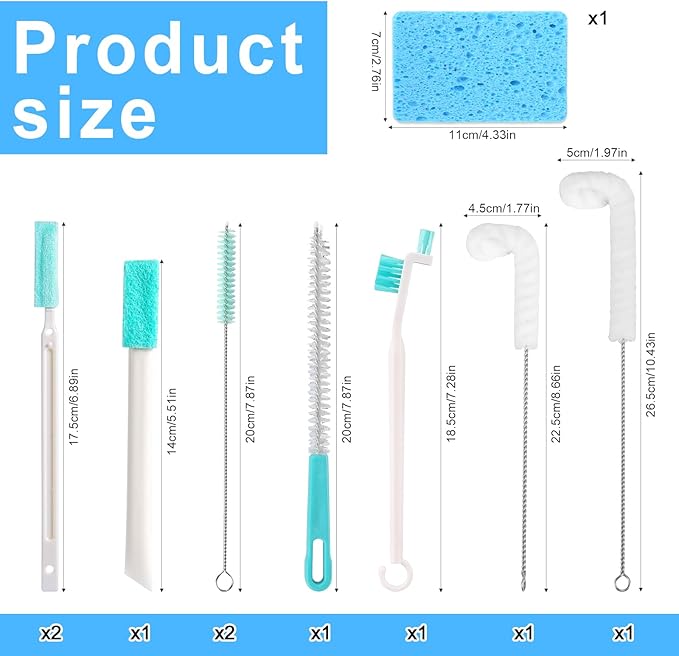 10pcs Ice Maker Cleaner Brush, Portable Ice Machine Cleaner Tool Cleaning Set - Image 2