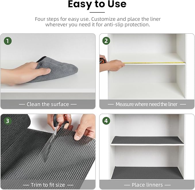 BAGAIL Drawer and Shelf Liner, 12 in X 20 Ft Non-Adhesive Shelf Liners - Image 6