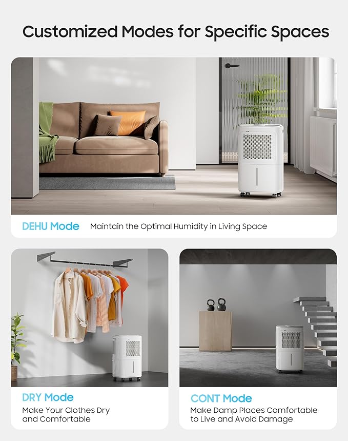 2500 Sq.Ft Dehumidifier for Basement Home, ASAHWo 34 Pints Dehumidifier - Image 3