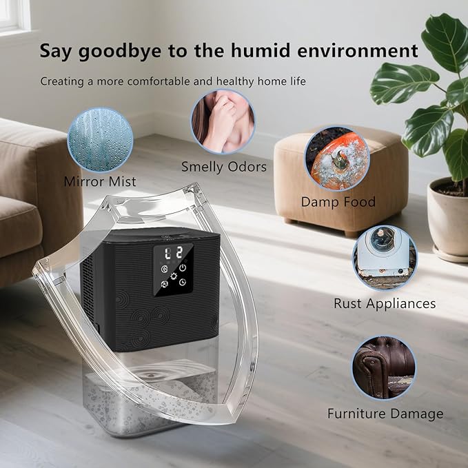 Dehumidifiers for Home, with 105 OZ Water Tank, Quiet Dehumidifier for Bedroom - Image 9