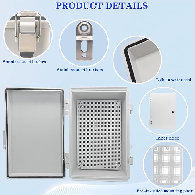 Waterproof Outdoor Electrical Box Junction Box Weatherproof IP67 ABS Plastic - Image 4