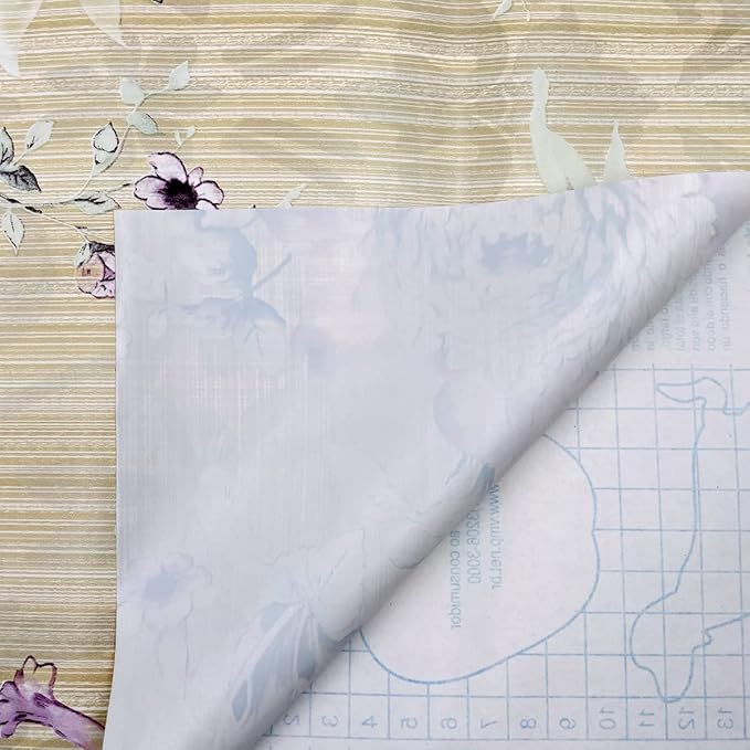 Yifely Vintage Purple Peony Self-Adhesive Kitchen Shelf Drawer Liner Moisture - Image 3