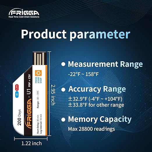 Frigga 5 Pack Temperature Data Logger Single Use Temperature Recorder 28800 - Image 2