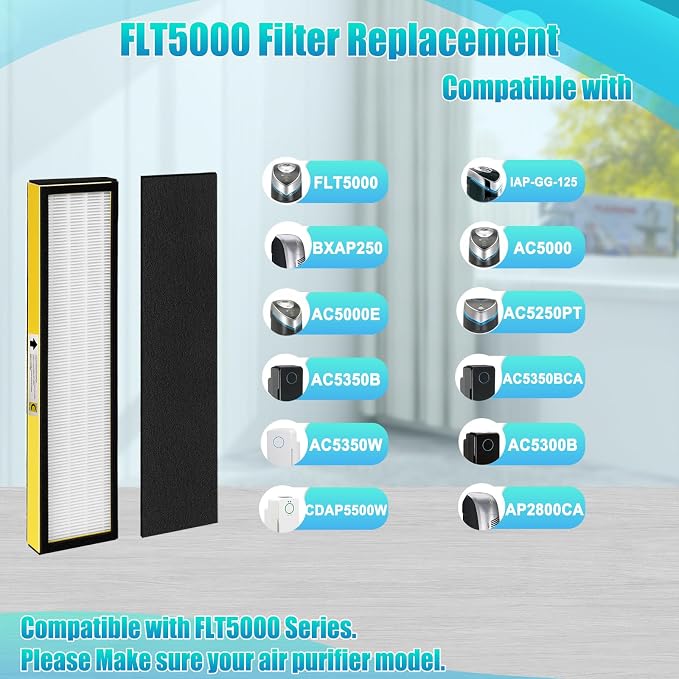 7Pack FLT5000 replacment Filter C- flt5000 Filter is Combined by HEPA Activated - Image 3