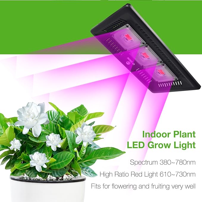 LED Grow Light Full Spectrum, CFGROW Waterproof 300W COB LED Grow Light - Image 2