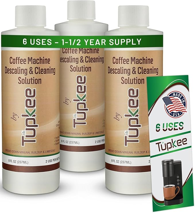 Coffee Machine Descaler Descaling Solution – 3 Pack Compatible by Tupkee