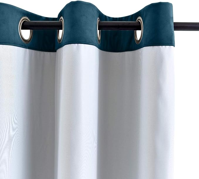 ChadMade Extra Wide Blackout Lined Premium Velvet Curtain Midnight Blue - Image 3